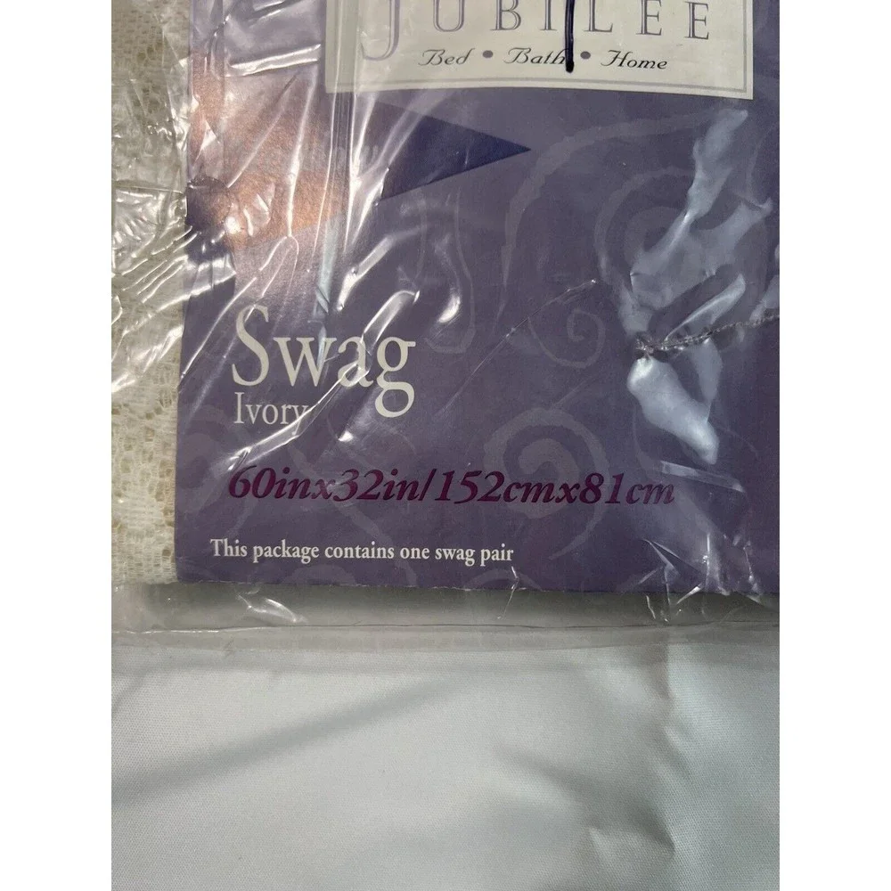 Vintage JUBILEE One Pair Swags June Ivory 60 x 32 NEW Made in USA‎